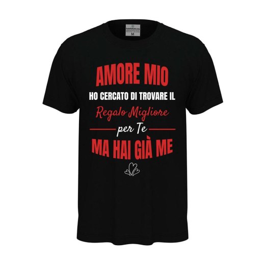 T-shirt classica unisex a manica corta con stampa "REGALO MIGLIORE PER TE" simpatica idea regalo compleanno