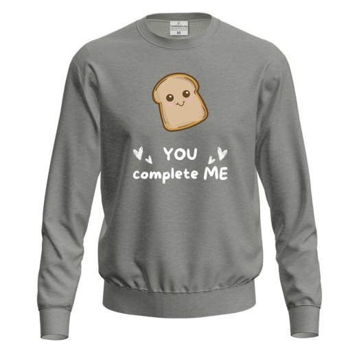 Felpa maglia panificio paninoteca con stampa DTF "PANE YOU COMPLETE ME" maglia divertente