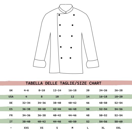 Giacca cuoco donna profilo italia chef ristorante pizzeria lavoro divisa femmina - Personalizzabile con il tuo logo