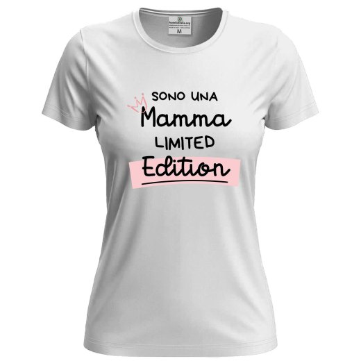 T-shirt Donna MAMMA LIMITED EDITION Idea Regalo festa della mamma nascita Baby shower