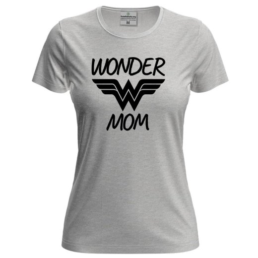 T-shirt maglietta mezza manica Donna "WONDER MOM"  Idea Regalo festa donne e mamma
