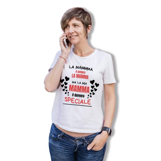 T-shirt mezza manica Donna MAMMA SPECIALE Idea Regalo festa mamma dono madri