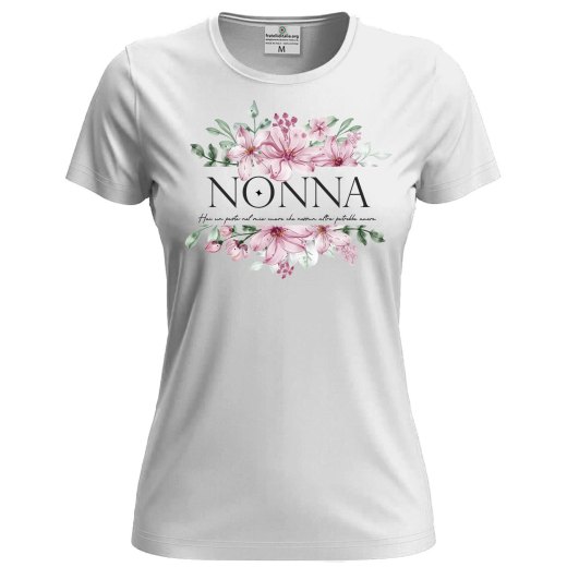 T-shirt maglia mezza manica Donna "NONNA" festa nonni regalo compeanno nascita