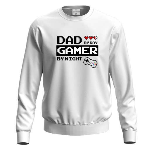 Felpa unisex con stampa digitale DTF "GAMER DAD", idea regalo festa papa' compleanno padre
