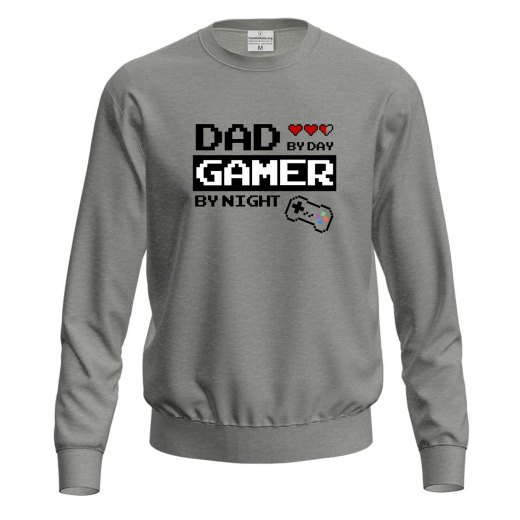 Felpa unisex con stampa digitale DTF "GAMER DAD", idea regalo festa papa' compleanno padre