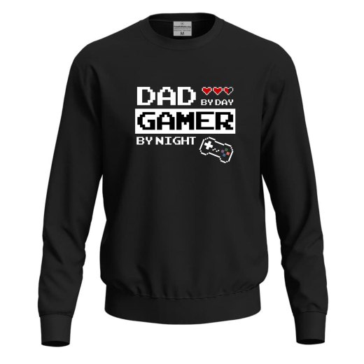 Felpa unisex con stampa digitale DTF "GAMER DAD", idea regalo festa papa' compleanno padre