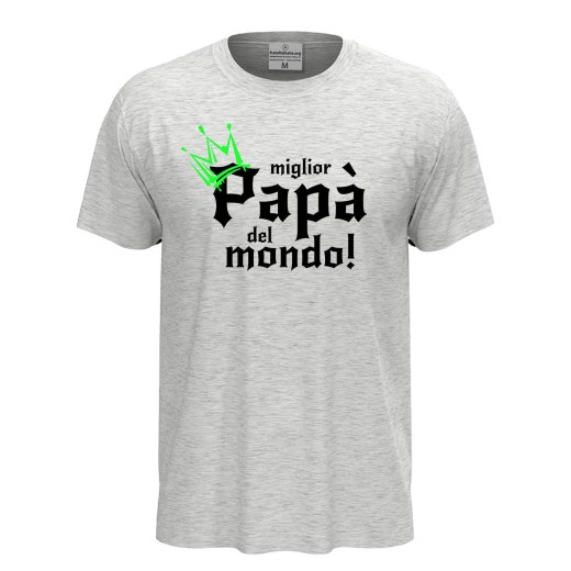 T-shirt estiva "MIGLIOR PAPA' DEL MONDO", idea regalo disponibile festa papa' padre genitori regalo