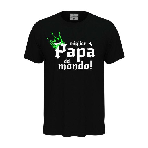 T-shirt estiva "MIGLIOR PAPA' DEL MONDO", idea regalo disponibile festa papa' padre genitori regalo
