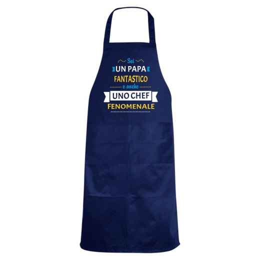 Grembiule da cucina con stampa "PAPA' CHEF FENOMENALE", idea regalo per la festa del papa' cuoco cucina