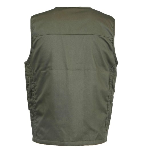 Gilet caccia raccolta tartufi funghi verde cotone tasche pratico tecnico uomo - Personalizzabile con il tuo logo