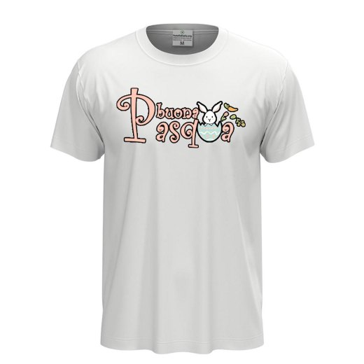 T-shirt pasquale unisex a manica corta stampa "BUONA PASQUA", idea regalo per le festività Pasquali
