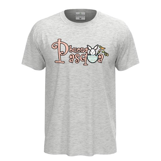 T-shirt pasquale unisex a manica corta stampa "BUONA PASQUA", idea regalo per le festività Pasquali