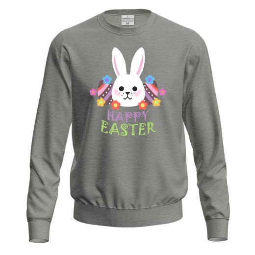 Felpa maglia unisex con stampa  "HAPPY EASTER" lavoro bar regalo per le festività Pasquali Pasqua