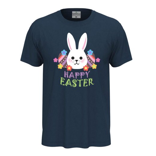 T-shirt maglia unisex Pasqua coniglio "HAPPY EASTER", regalo divertente festività Pasquali primavera
