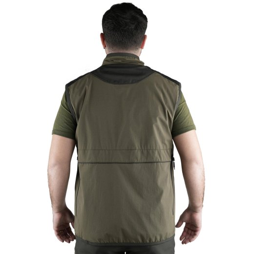 Gilet da caccia Ergonomico idrorepellente con carniere posteriore