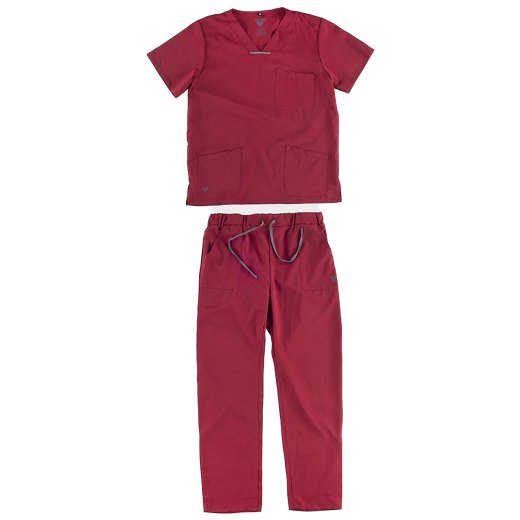 Completo sanitario infermiere divisa oss lavoro ospedaliero unisex casacca pantalone estetista elastico