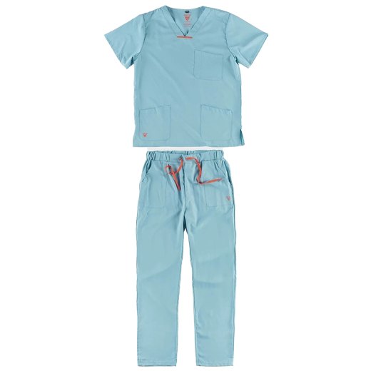 Completo sanitario infermiere divisa oss lavoro ospedaliero unisex casacca pantalone estetista elastico