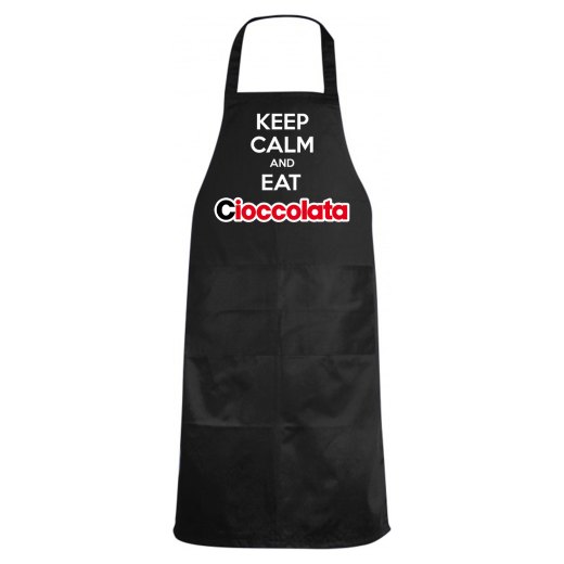 Grembiule cucina con stampa "KEEP CALM AND EAT CIOCCOLATA", idea regalo bar cioccolateria creperia pasticceria