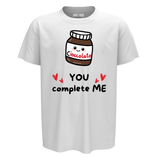 T-shirt bambino mezza manica con stampa DTF " YOU COMPLETE ME" , idea regalo simpatica per fratelli disponibile in varie taglie e colori
