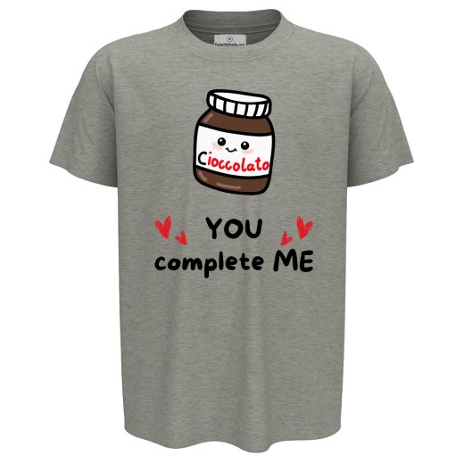 T-shirt bambino mezza manica con stampa DTF " YOU COMPLETE ME" , idea regalo simpatica per fratelli disponibile in varie taglie e colori