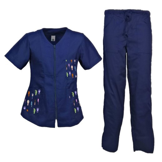 Divisa da Lavoro completo Donna Estetista truccatrice giacca e Pantaloni Personalizzabili con Logo