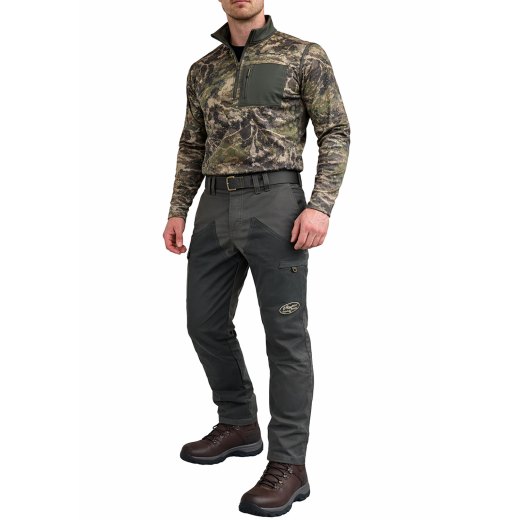 Pantalone cerato in cotone impermeabile pioggia caccia calzoni tecnici
