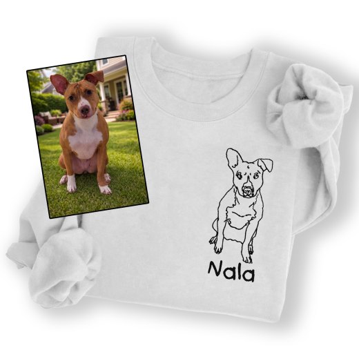 Felpa Unisex Personalizzata con Ricamo del tuo Amico a Quattro Zampe