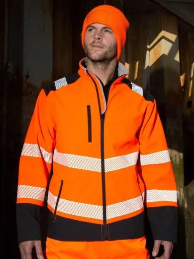 Giacca Softshell Alta Visibilita' Ripstop Stampabile Classe 2