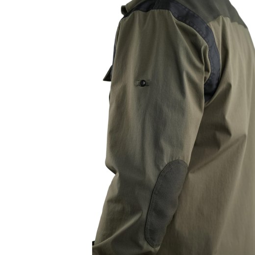 Camicia caccia verde arancio alta visibilita' fluo rinforzi ampie tasche frontali caccia outdoor