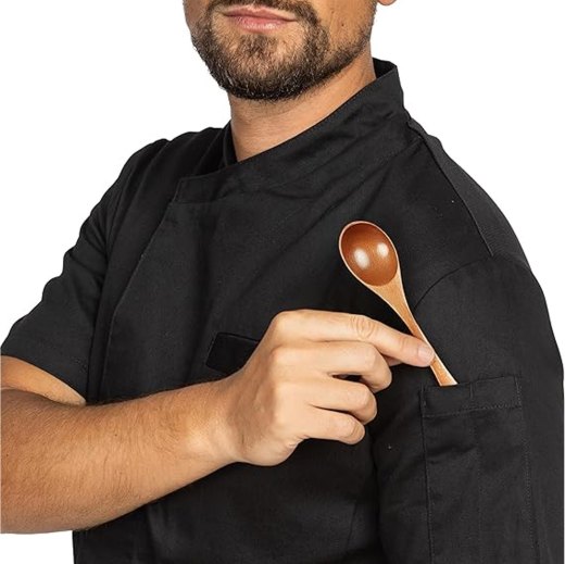 Giacca Cuoco Uomo in Cotone Traspirante con Bottoni Automatici e Mezza Manica Personalizzabile