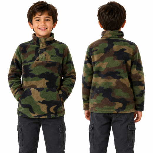 Maglia maglietta pile bambino bambina invernale calda neve comoda tasche - Personalizzabile con il tuo nome,logo