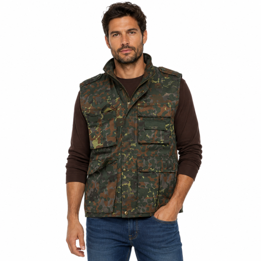 Gilet smanicato uomo imbottito tasche caccia invernale trapuntato cerniera moda