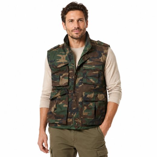 Gilet smanicato uomo imbottito tasche caccia invernale trapuntato cerniera moda