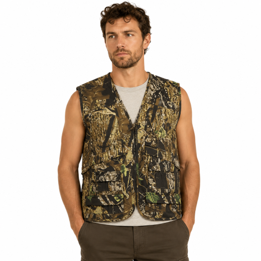 Gilet caccia pesca multitasche cartuccera sportivo zip tasche cerniera
