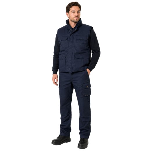 Kit gilet e pantaloni multitasche per lavoratori professionisti in vari settori come l'industria, l'edilizia, la meccanica e l'officina