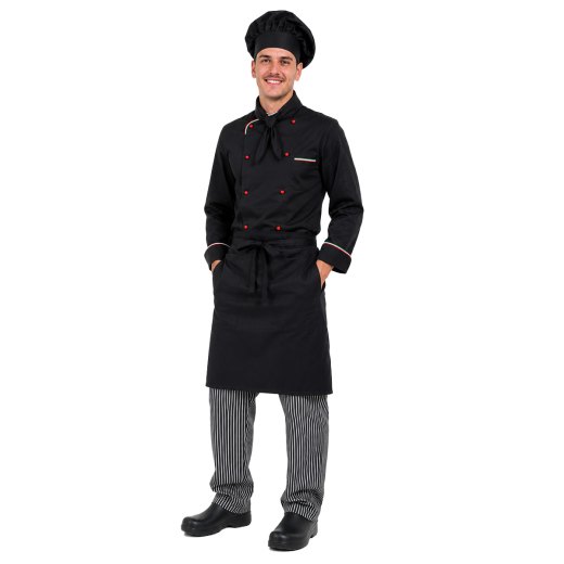 Giacca pantalaccio italia italiana nera completo coordinato grembiule cuoco chef