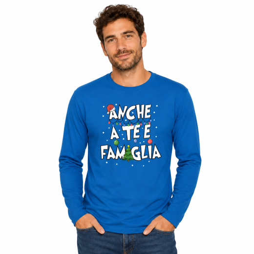 T-shirt Natalizia maglia  manica lunga stampa natalizia vestito Natale uomo donna