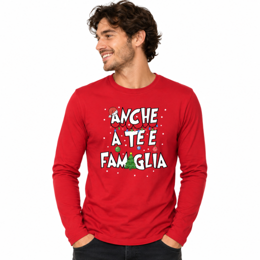 T-shirt Natalizia maglia  manica lunga stampa natalizia vestito Natale uomo donna