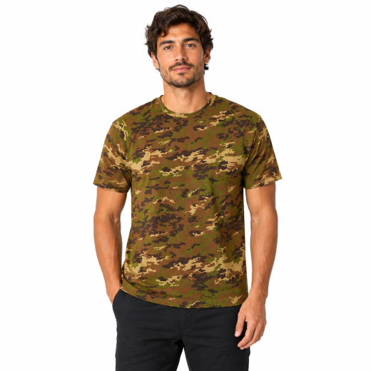 T-shirt maglia maglietta girocollo mezze maniche mimetica camouflage uomo