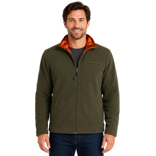 Maglia maglione caccia reversibile verde abbigliamento tecnico arancio - Personalizzabile con il tuo logo