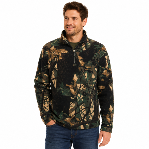 Maglia maglione uomo pile  zip calda neve montagna sci invernale - Personalizzabile con il tuo logo