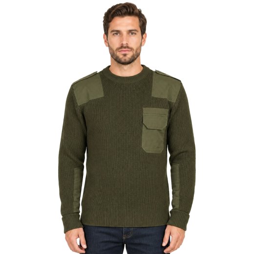 Maglione pullover Gomiti rinforzati Spalle rinforzate militare uomo invernale