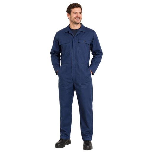 kit Tuta da lavoro blu scuro e t-shirt per lavoratori professionisti in vari settori industria edilizia officina meccanica