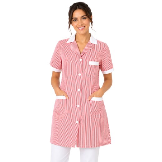 Camice lavoro donna estivo mezze maniche tasche rigo maestra pulizie domestica - Personalizzabile con il tuo logo