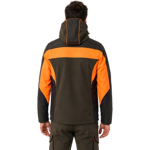 Giacca alta visibilita' in ottimo tessuto softshell Impermeabile caccia - Personalizzabile con il tuo logo
