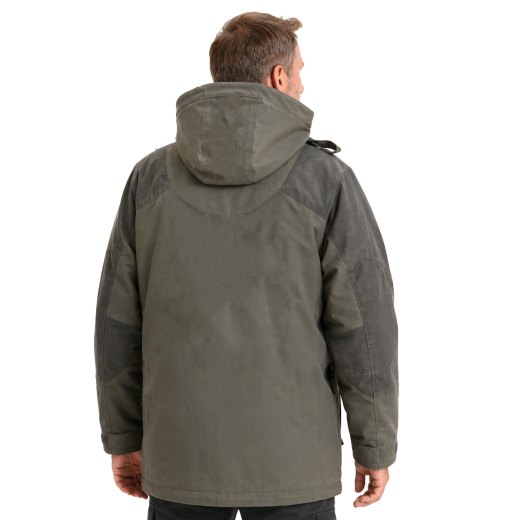 Giacca caccia canvas antistrappo impermeabile uomo antipioggia cappuccio