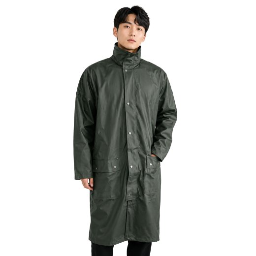 Impermeabile lungo poncho cappotto trench uomo antipioggia vento pvc