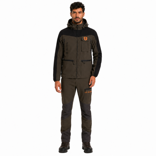 Completo Tecnico Rip-Stop softshell Elasticizzato Idrorepellente con Giacca e Pantalone Alta Visibilita'
