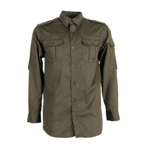 Camicia cotone bottoni caccia verde sport abbigliamento tecnico uomo - Personalizzabile con il tuo logo