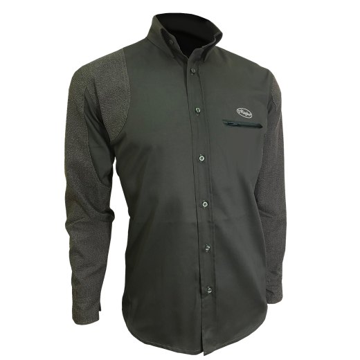Camicia caccia maniche in antistrappo cotone impermeabile rinforzi